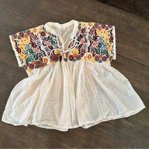 THML embroidered multicolor Aztec top
